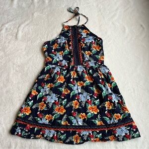 Garage Orange and Blue Halter Sundress